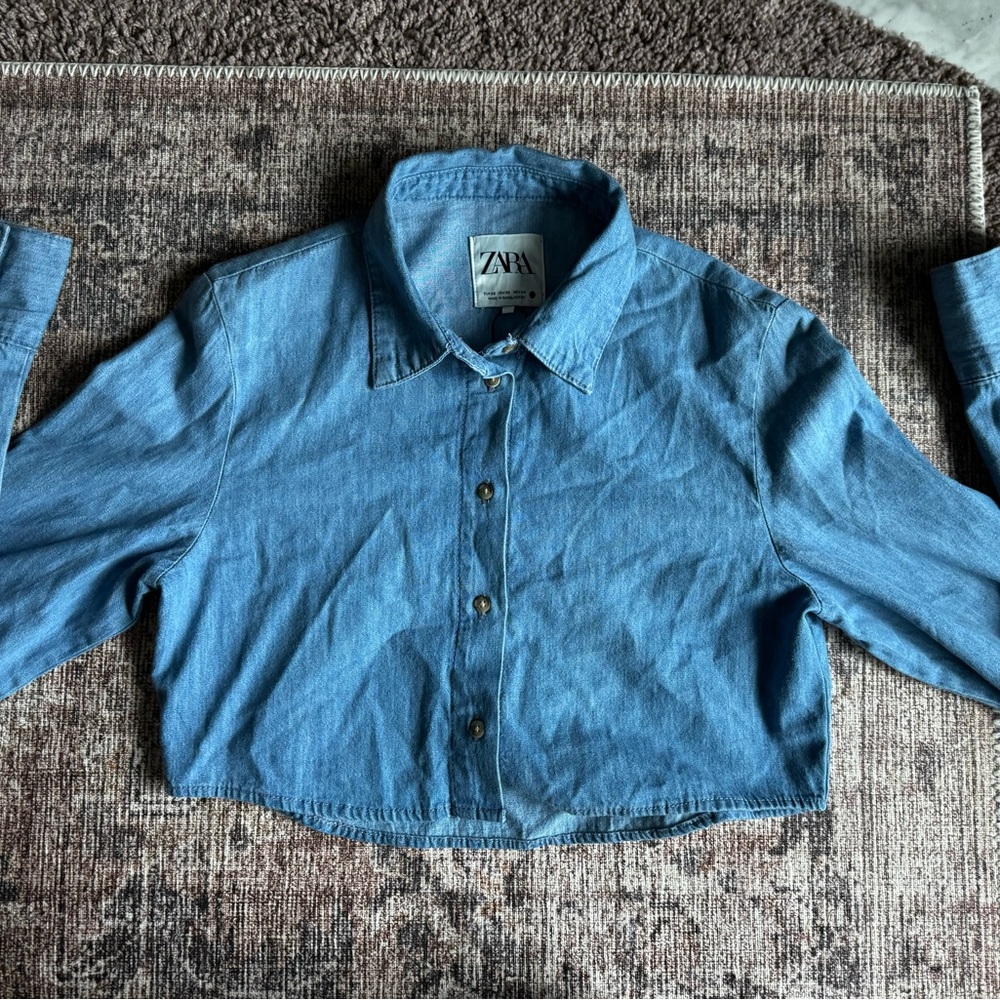 XS Denim Cropped Top
